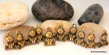 10 x Bronze Tone Bear Charm Pendants 16mmx10mm
